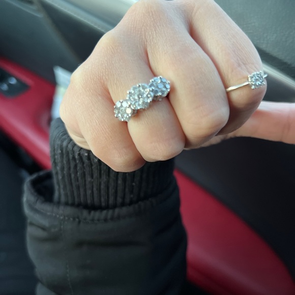 Natural diamond engagement or anniversary ring in white gold 14 karat - Picture 3 of 6